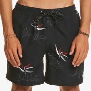 Quiksilver Everyday Mix 17” Volley Swim Trunks with Bird of Paradise Print